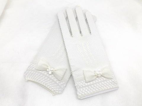 Soft Mesh Communion Gloves with bow embellishment | Accessories